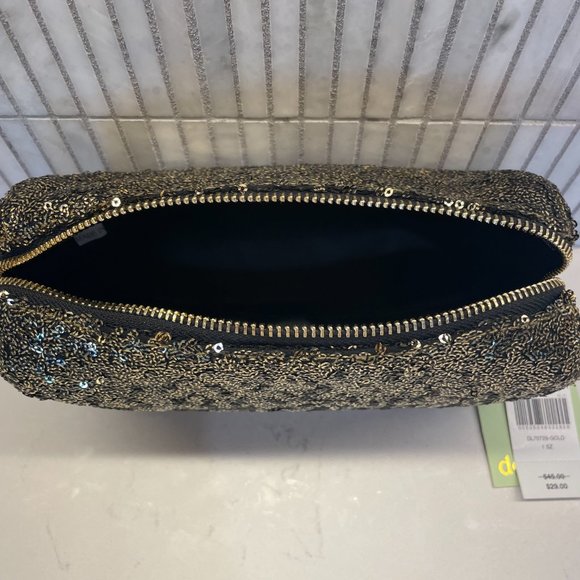 Deux Lux Gold‎ Sequin Pouch, NWT - Picture 5 of 8
